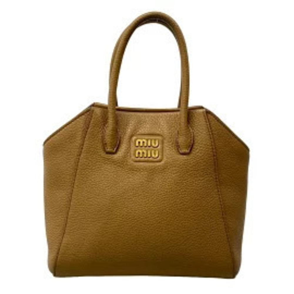 Miu Miu Tote Bag Brown Leather